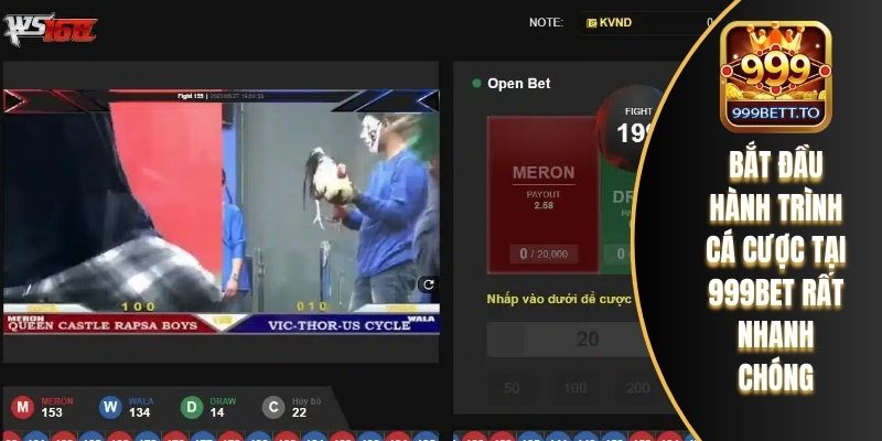 Bắt đầu hành trình cá cược tại 999bet rất nhanh chóng