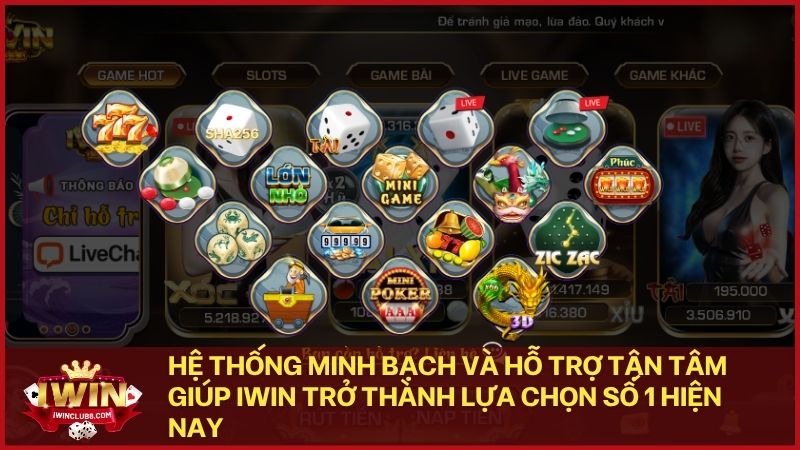 Sự minh bạch và cơ chế nạp rút siêu tốc giúp Iwin giữ vững lòng tin của game thủ